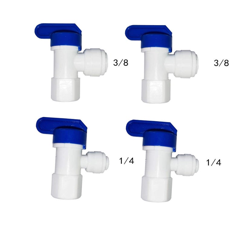 Malida Tank Ball Valve 1/4" FPT by 1/4",3/8" OD Tubing quick connector for RO Water Reverse Osmosis Filter system set of 4 - Image 2